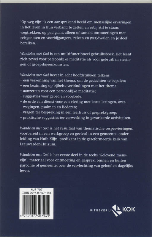 Achterkant van Wandelen met God
