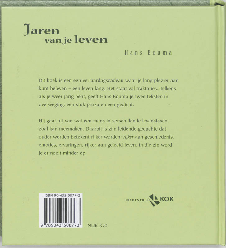 Achterkant van Jaren van je leven