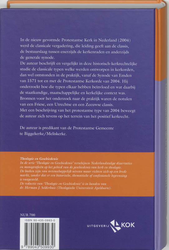 Achterkant van Een geschiedenis van de classis