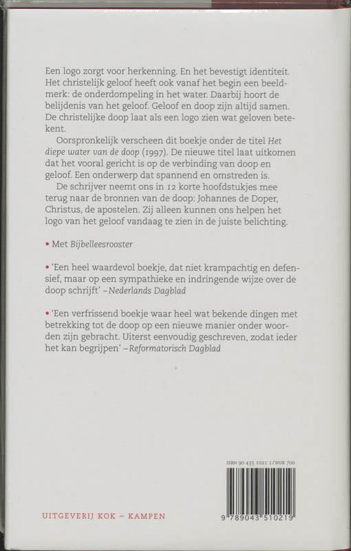Achterkant van Het logo van het geloof