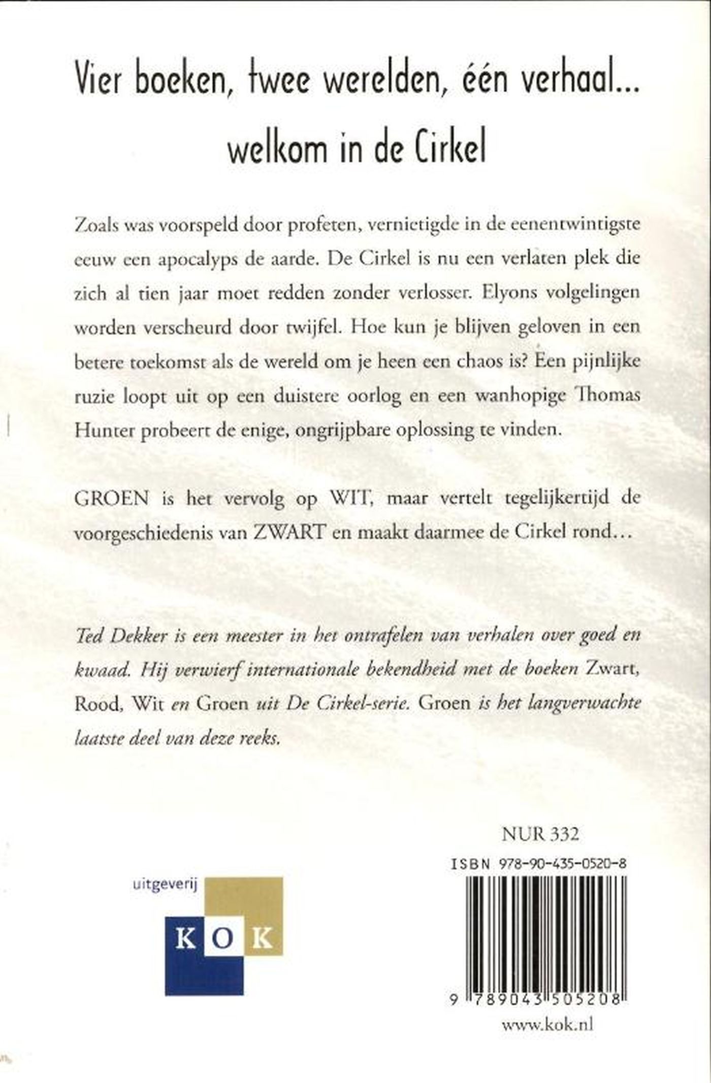 Achterkant van Boek nul Groen
