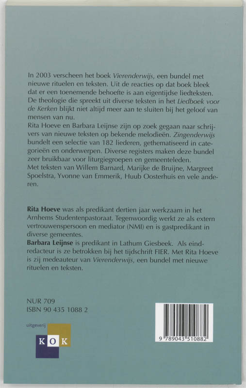 Achterkant van Zingenderwijs