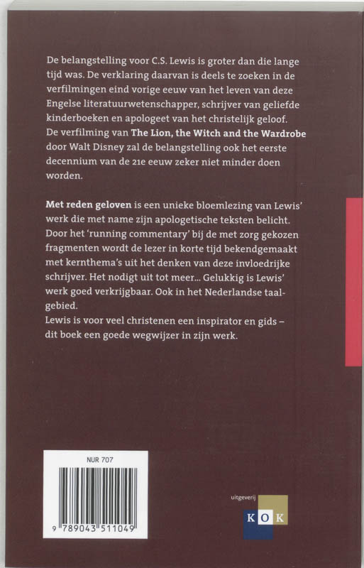 Achterkant van Met reden geloven
