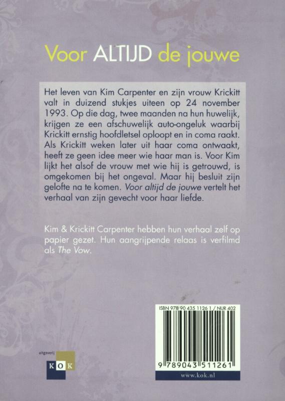Achterkant van Voor altijd de jouwe