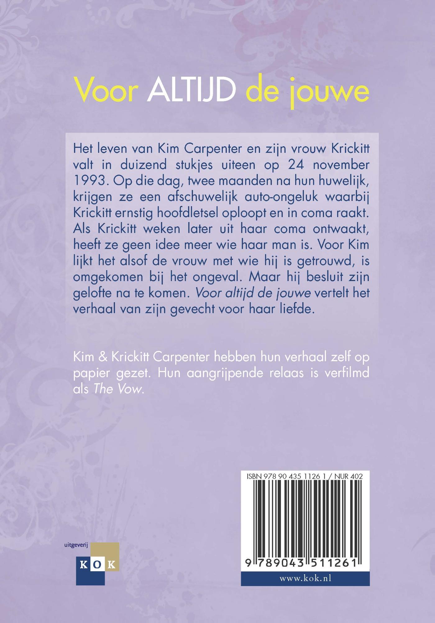 Achterkant van Voor altijd de jouwe