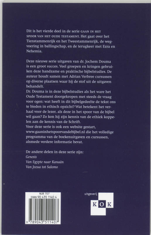 Achterkant van Scheuring ballingschap en herstel