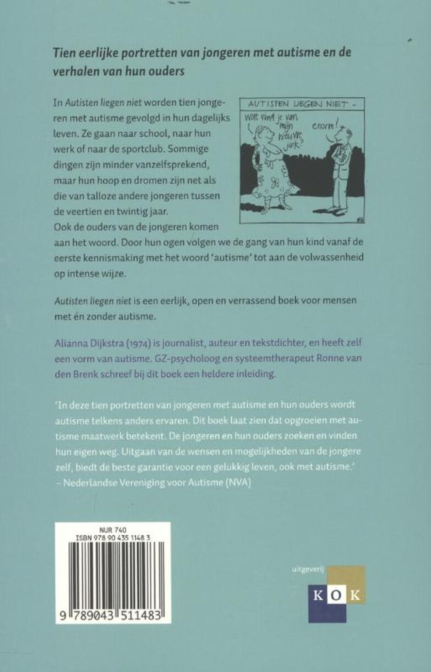 Achterkant van Autisten liegen niet