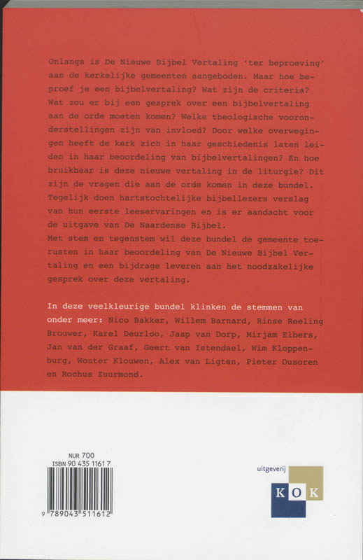 Achterkant van De beproeving