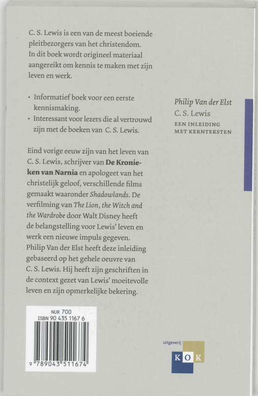 Achterkant van C.S. Lewis