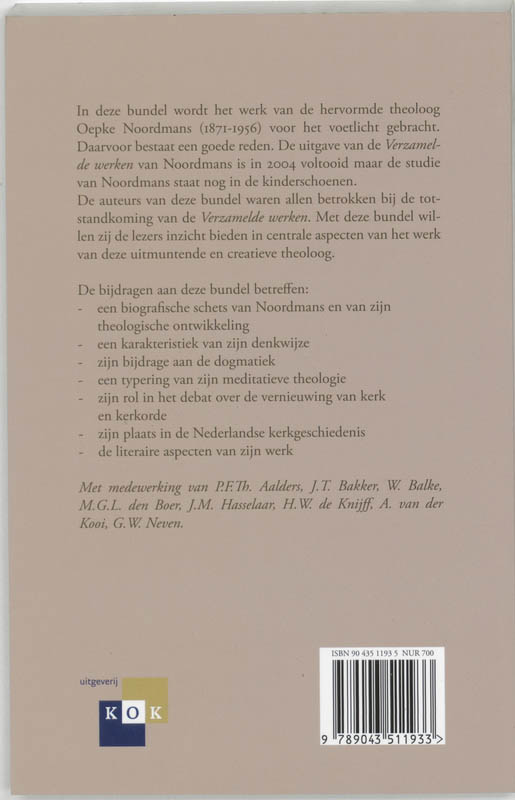 Achterkant van Noordmans voor het voetlicht