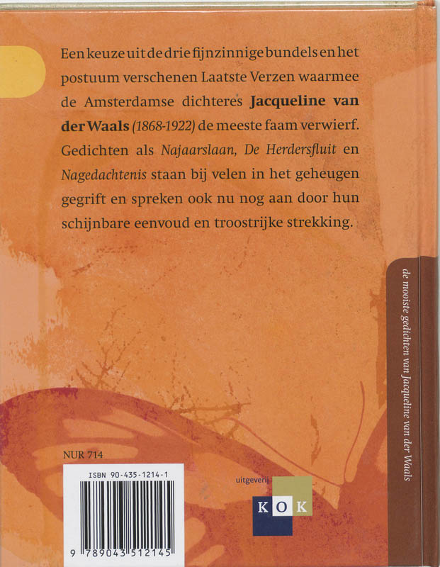 Achterkant van De mooiste gedichten van Jacqueline van der Waals