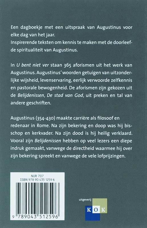 Achterkant van U bent niet ver