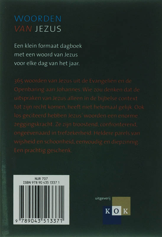 Achterkant van Woorden van Jezus