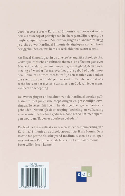Achterkant van Adrianus Kardinaal Simonis een hart om te denken