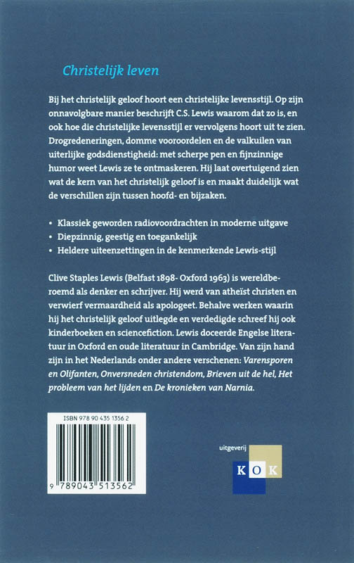 Achterkant van Christelijk leven
