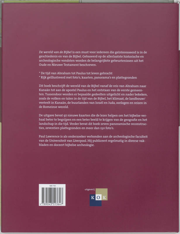 Achterkant van De wereld van de Bijbel