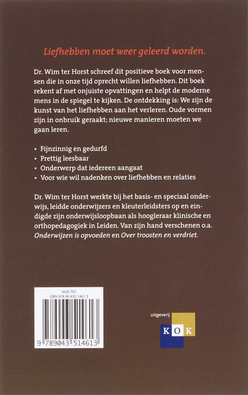 Achterkant van Liefhebben is een kunst