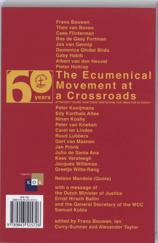 Achterkant van The ecumenical movement at the crossroads