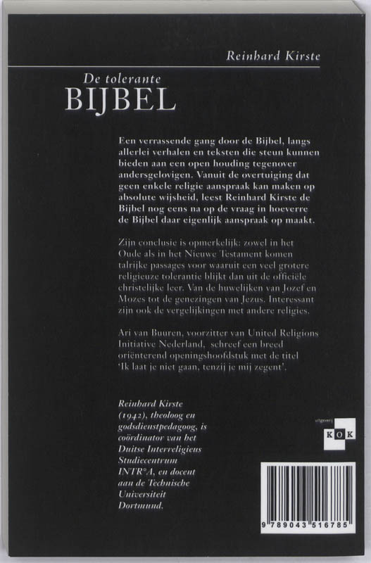 Achterkant van De tolerante bijbel