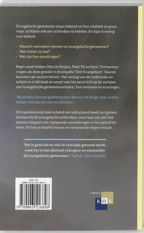 Achterkant van Ooit evangelisch
