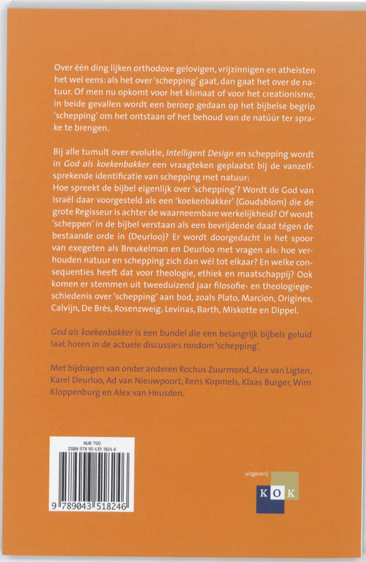 Achterkant van God als koekenbakker