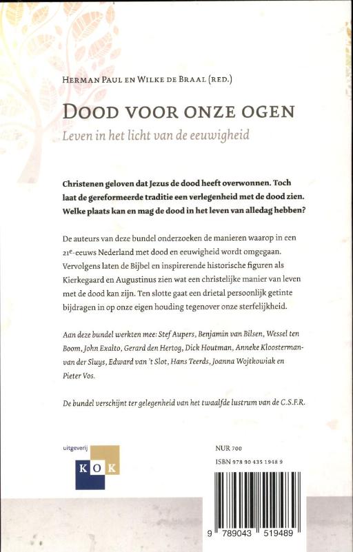 Achterkant van Dood voor onze ogen