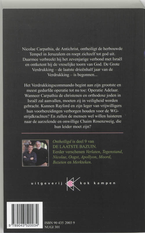 Achterkant van Ontheiligd