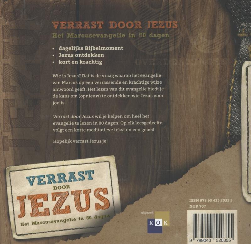 Achterkant van Verrast door Jezus