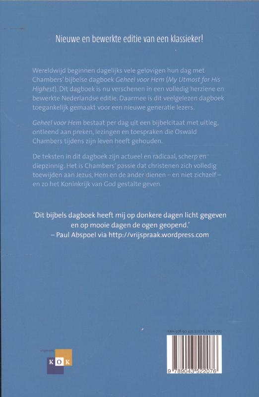 Achterkant van Geheel voor Hem