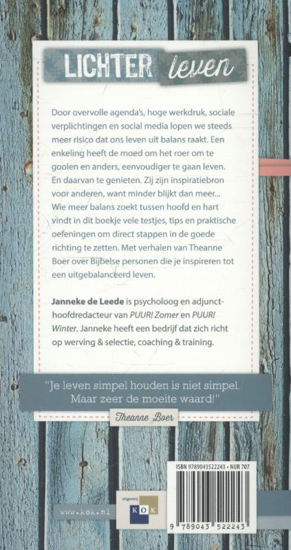 Achterkant van Rust en ruimte in je leven