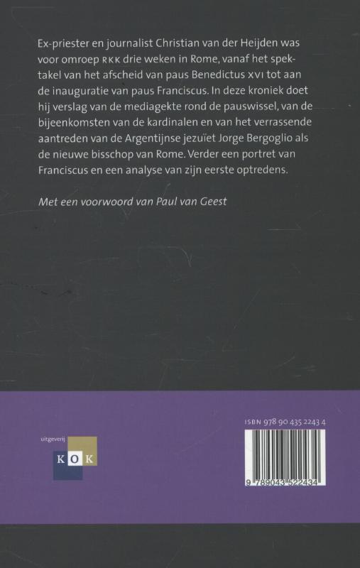 Achterkant van Paus Franciscus
