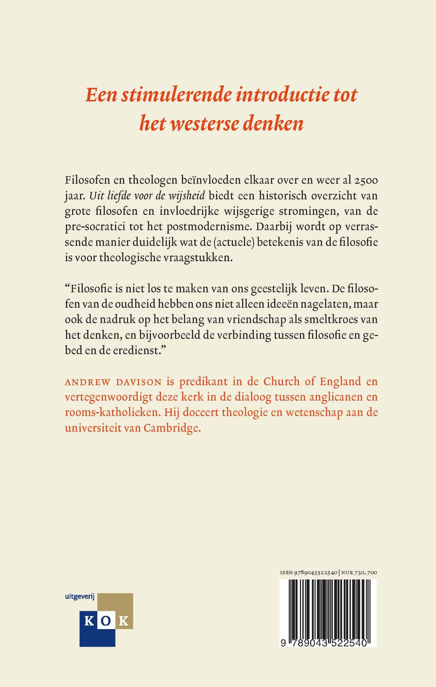 Achterkant van Uit liefde voor de wijsheid