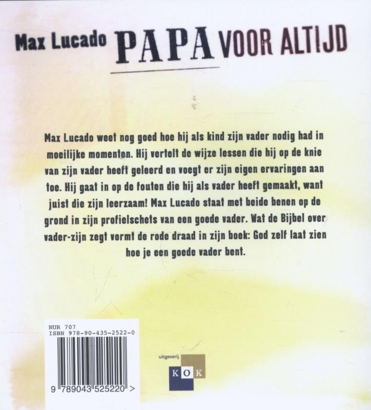 Achterkant van Papa voor altijd