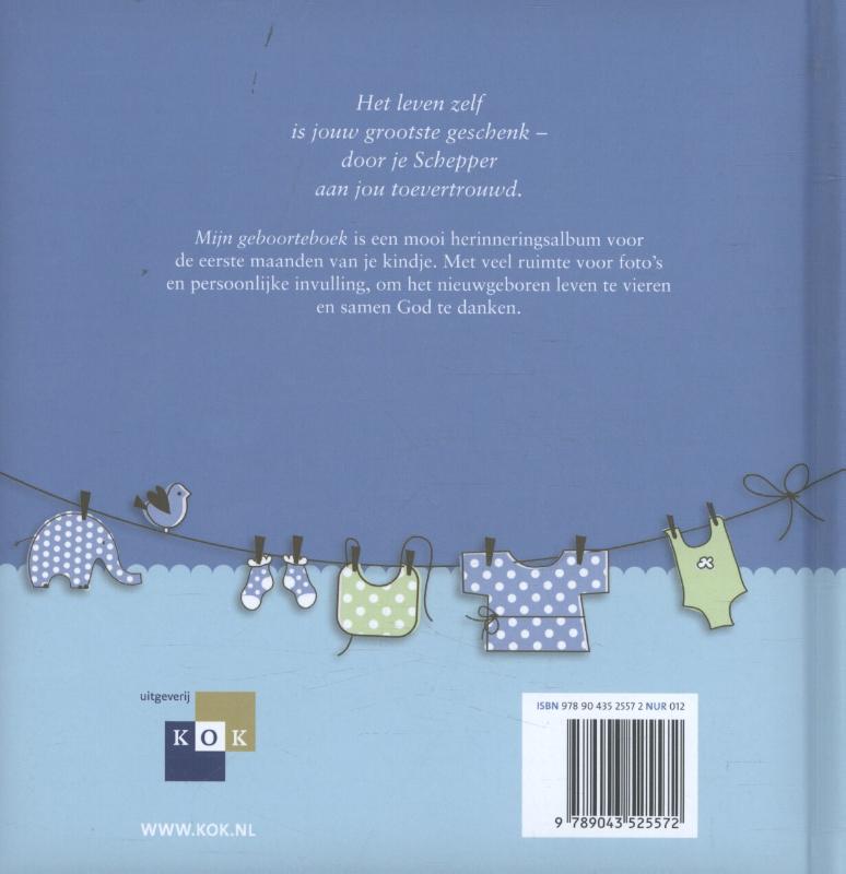 Achterkant van Mijn geboorteboek