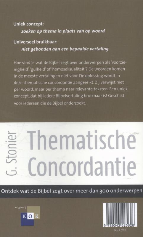 Achterkant van Thematische concordantie