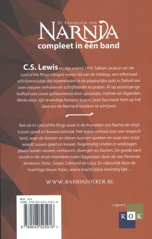 Achterkant van De kronieken van Narnia