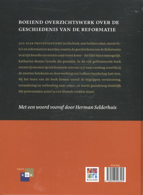 Achterkant van 500 jaar Protestantisme