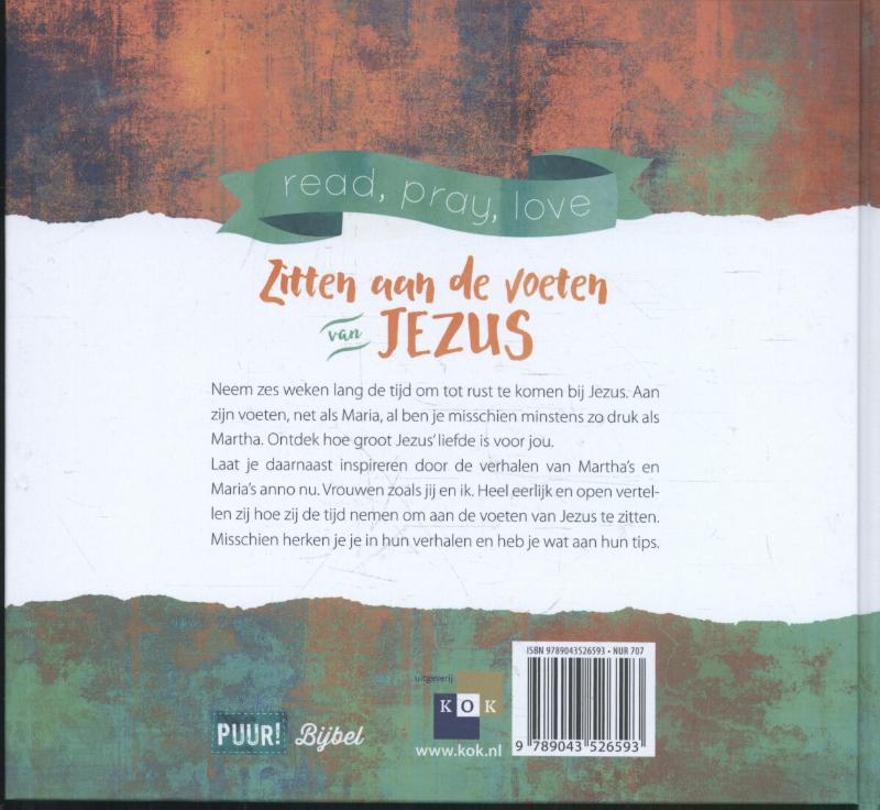 Achterkant van Aan de voeten van Jezus