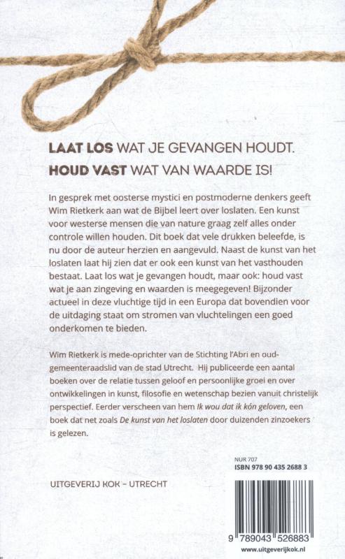Achterkant van De kunst van het loslaten en vasthouden