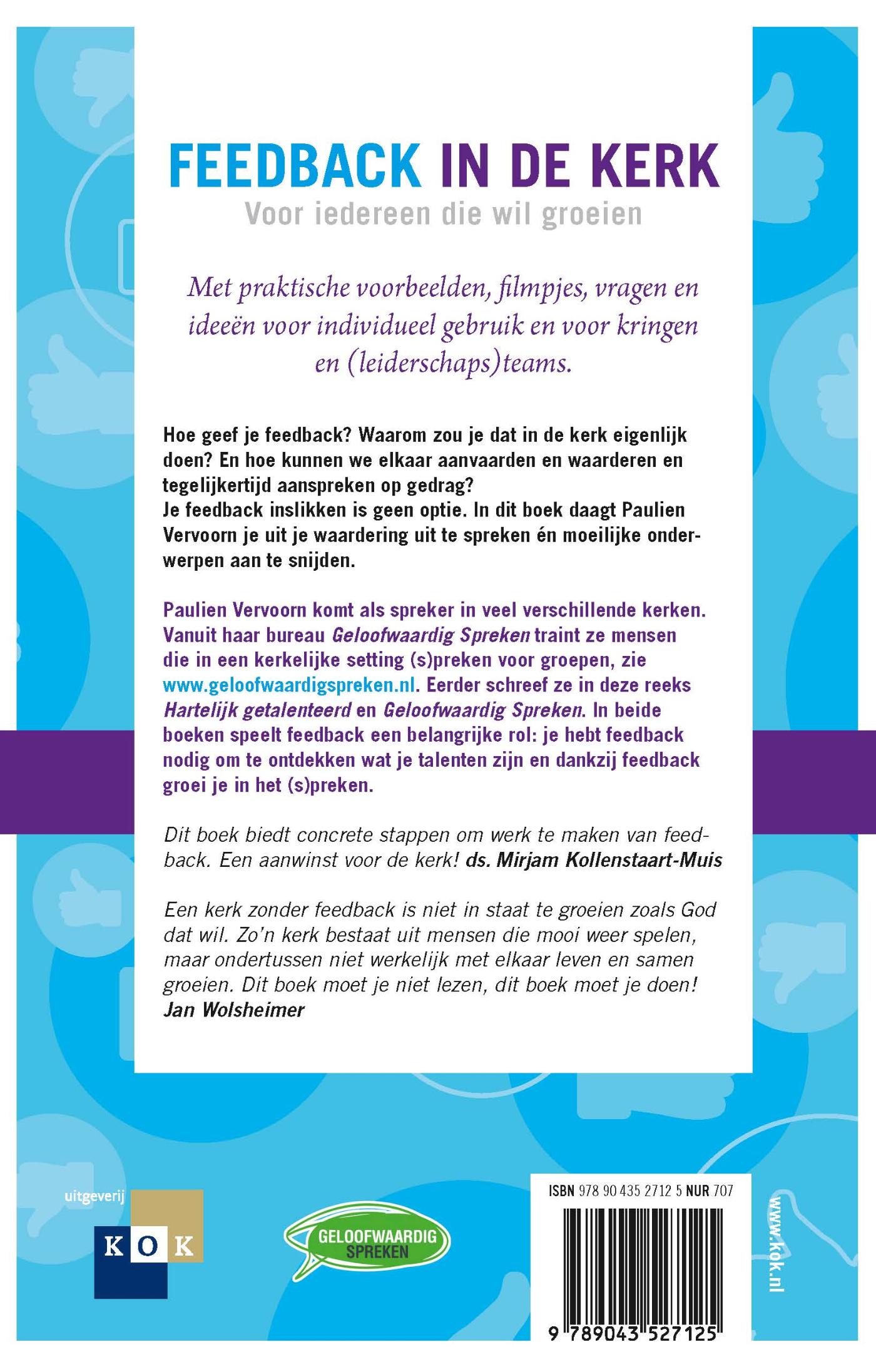 Achterkant van Feedback in de kerk