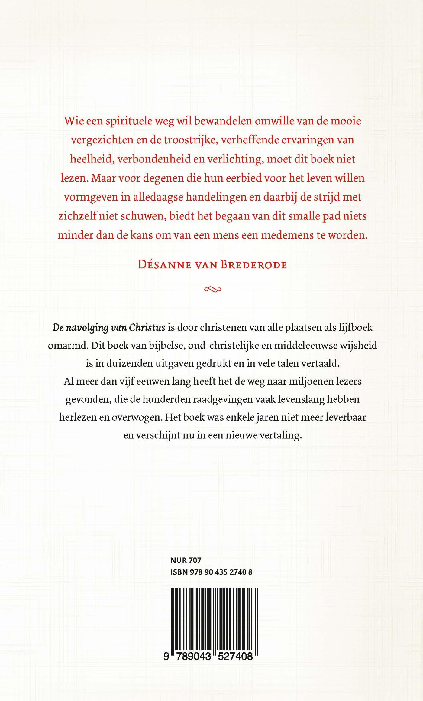 Achterkant van De navolging van Christus