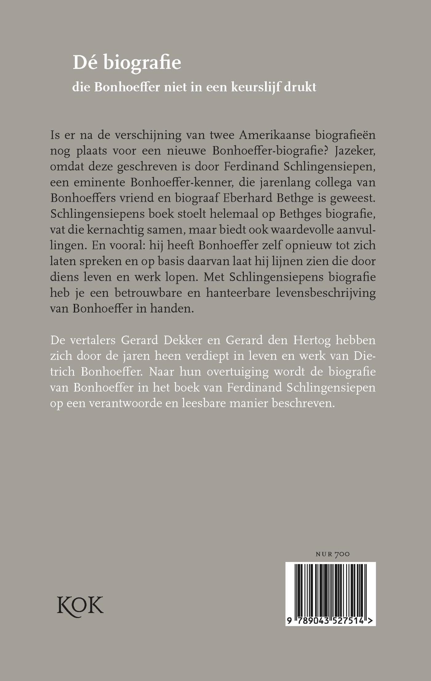 Achterkant van Dietrich Bonhoeffer 1906-1945