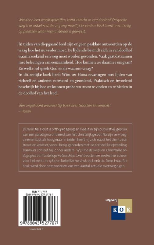 Achterkant van Over troosten en verdriet