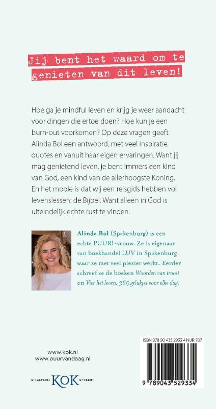 Achterkant van Genietend leven