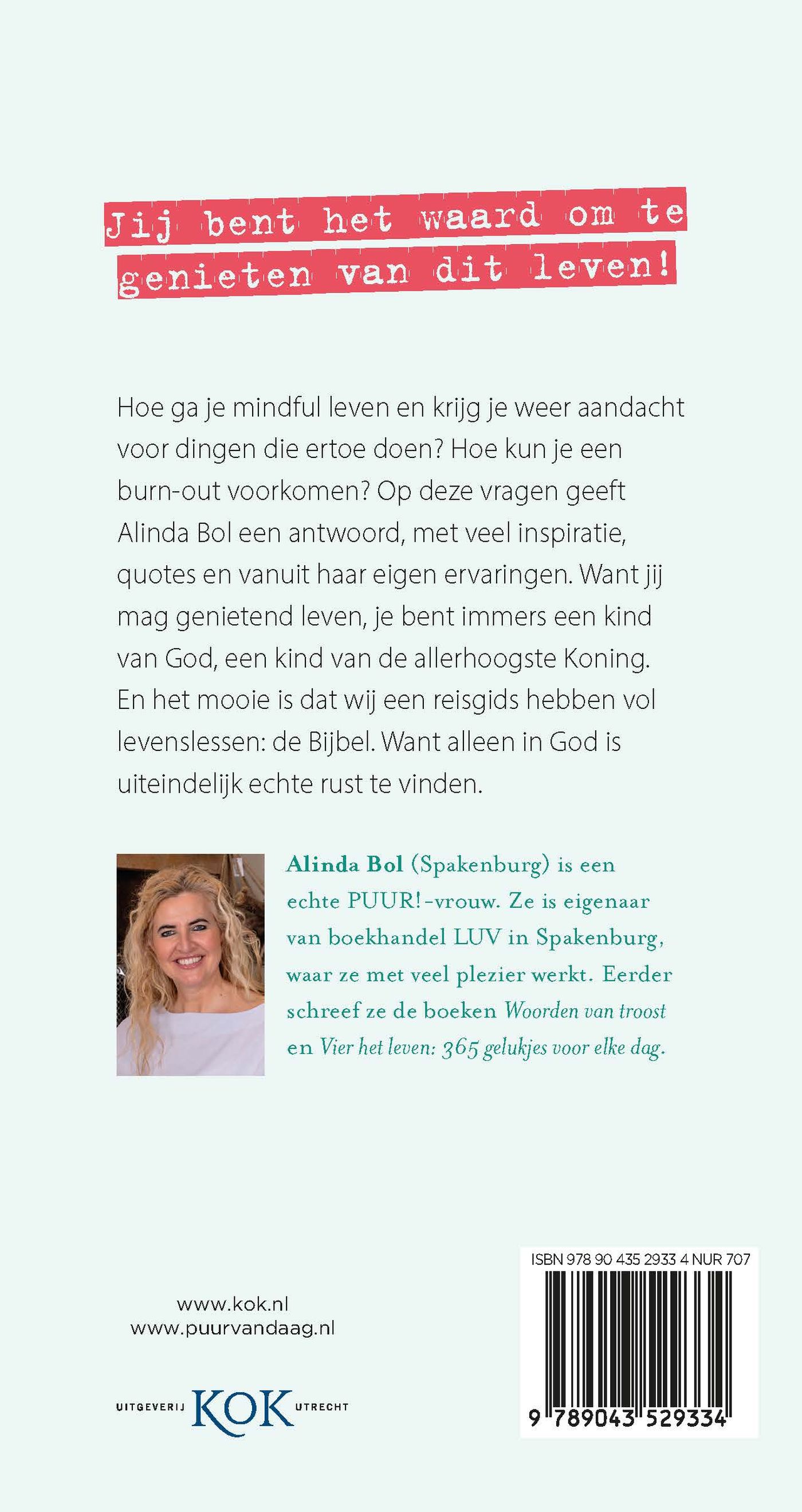 Achterkant van PUUR! in Balans - Genietend leven