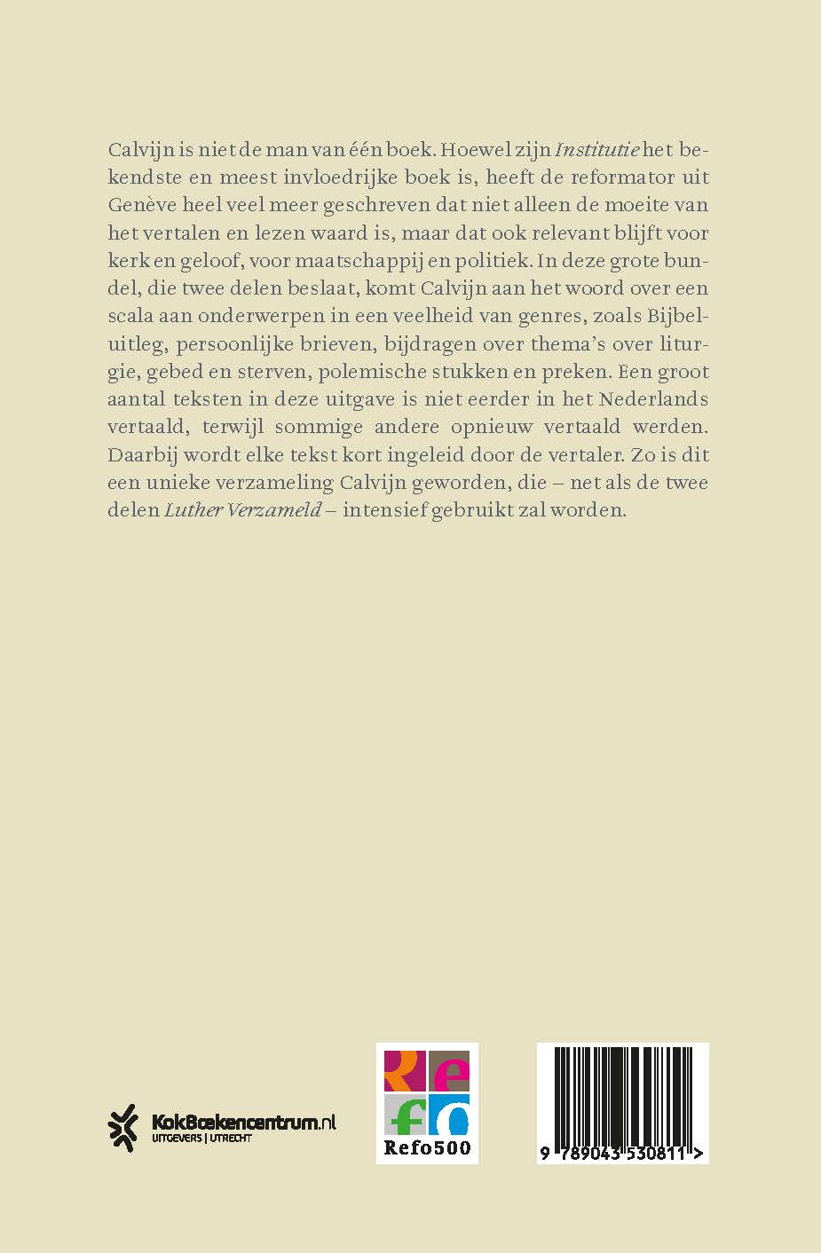 Achterkant van Calvijn verzameld