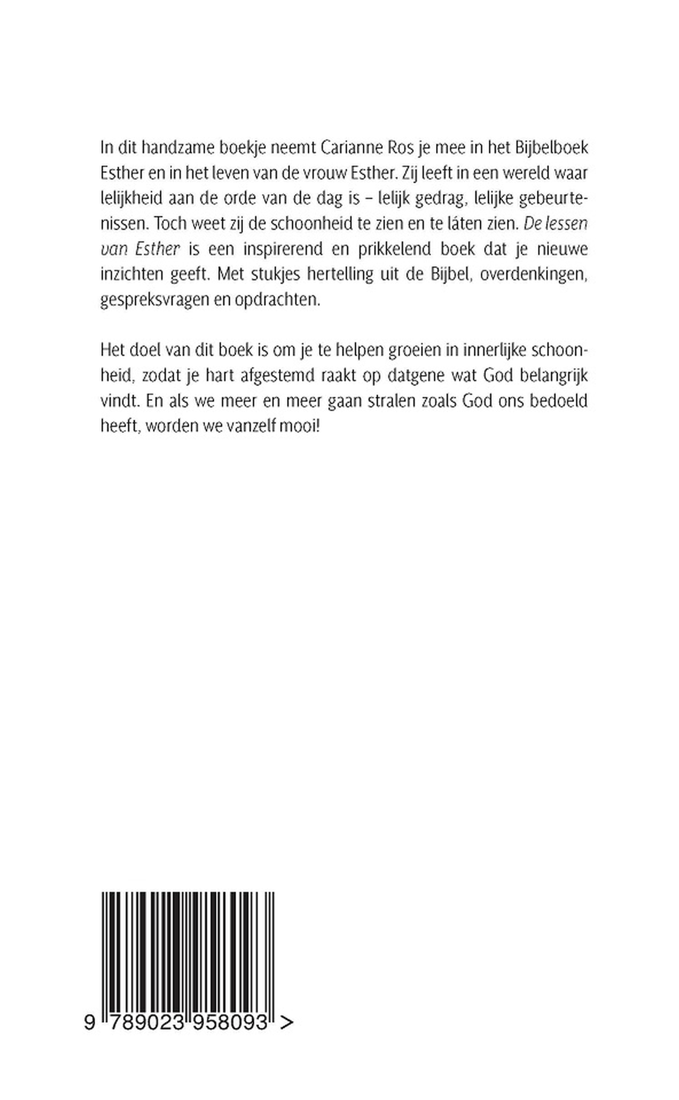 Achterkant van De lessen van Esther