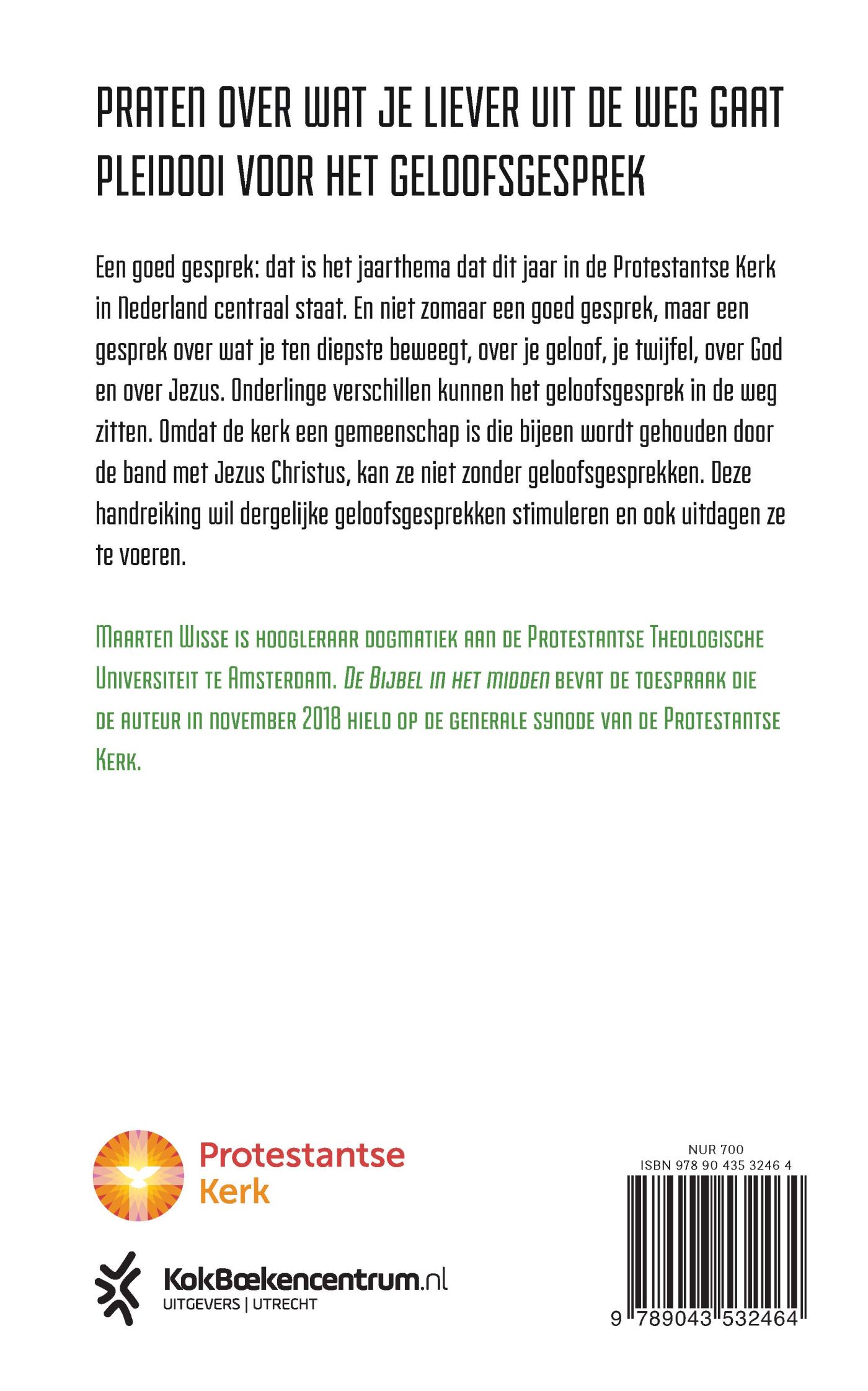 Achterkant van De Bijbel in het midden