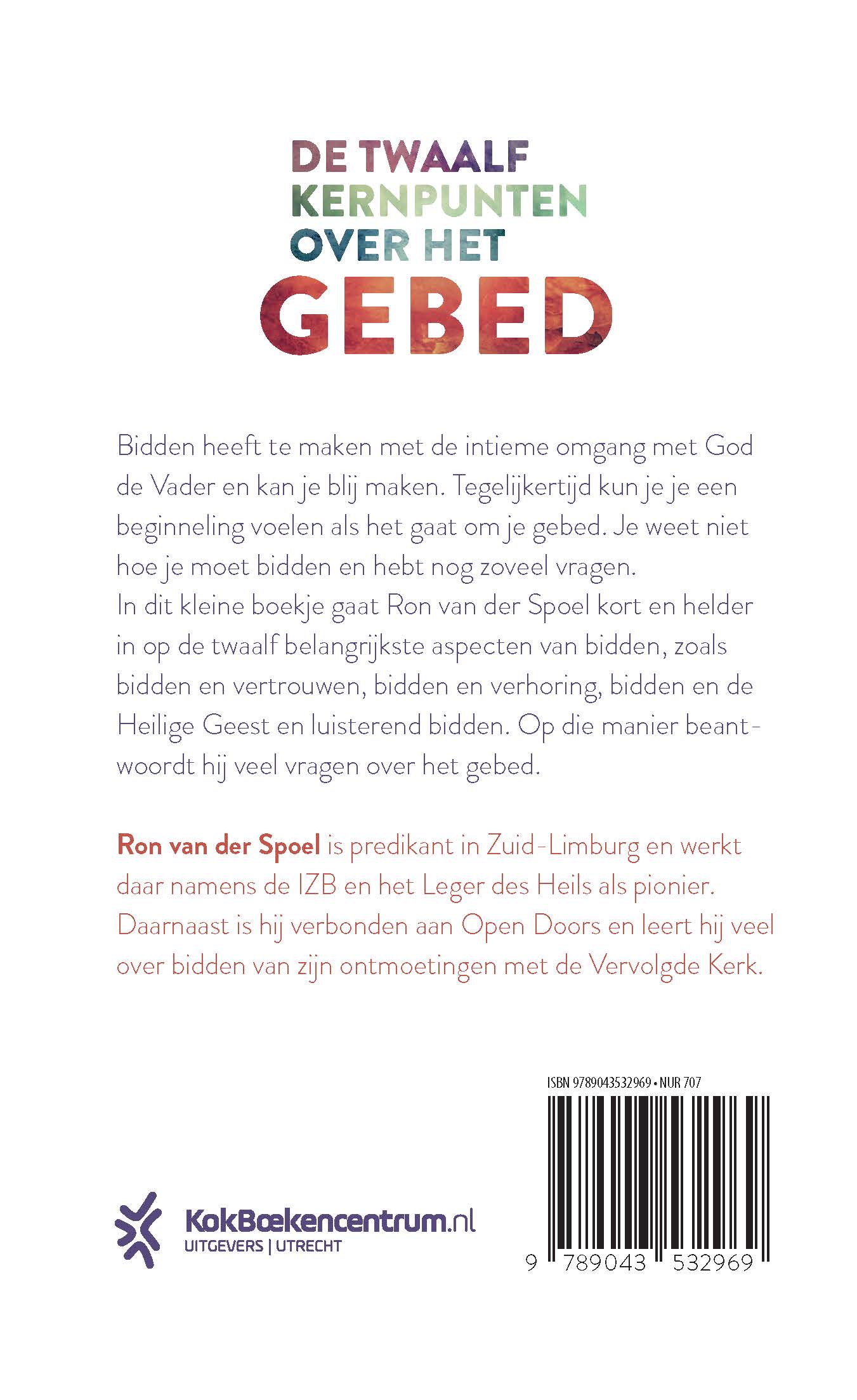 Achterkant van Kort en krachtig over het gebed