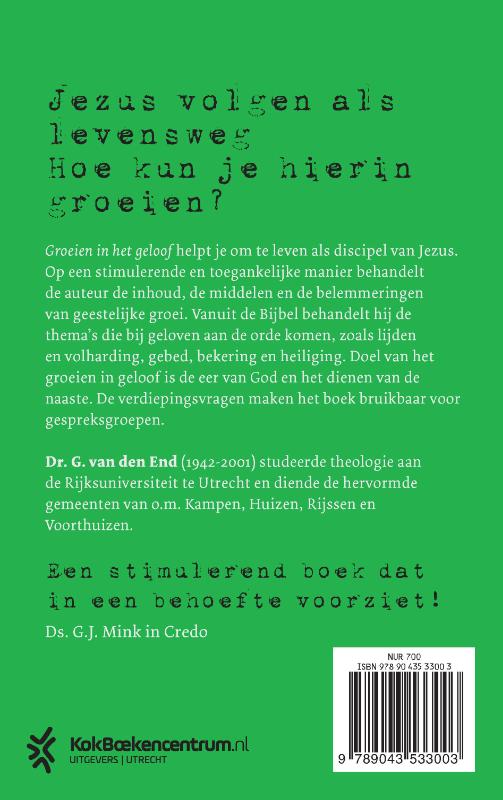 Achterkant van Groeien in het geloof